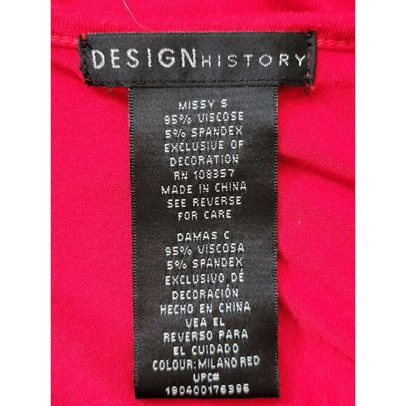 Design History Women's Red Embellished Top Small Studs Dolman Sleeve - Picture 9 of 9